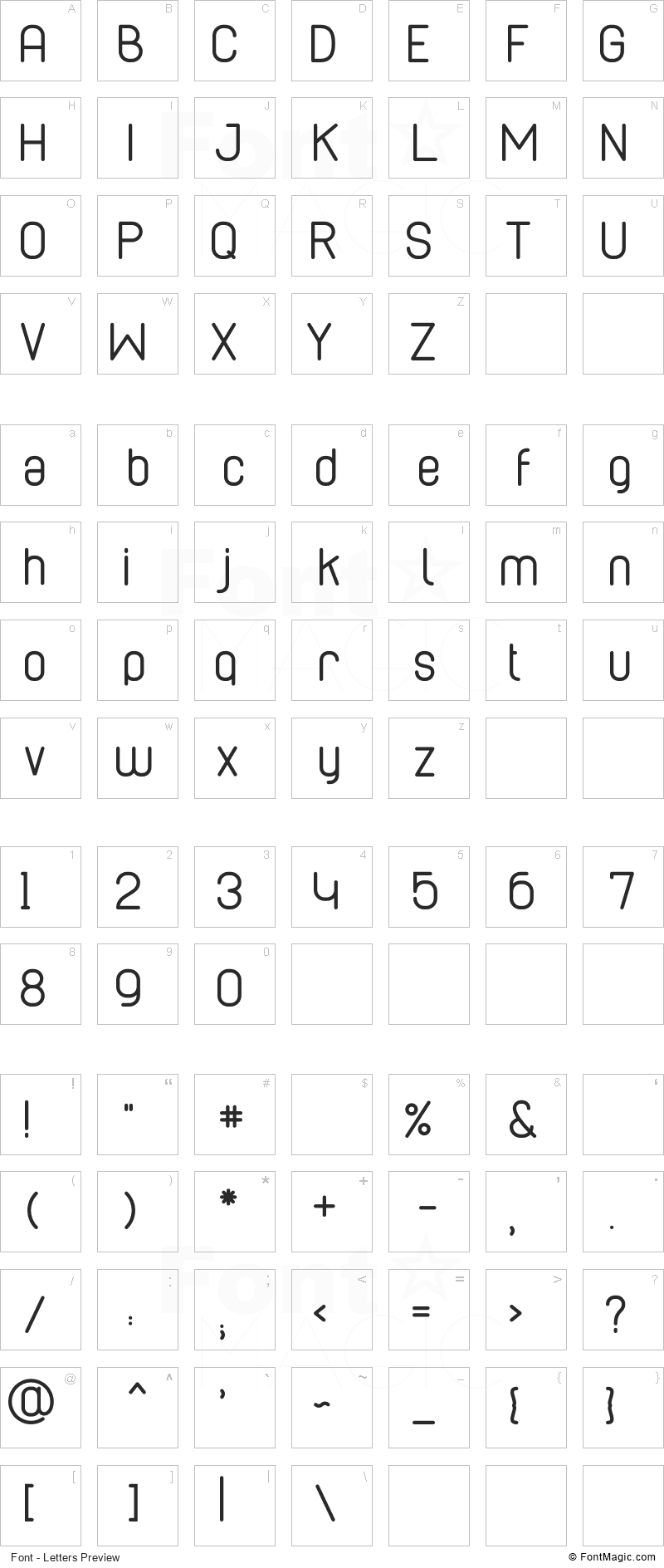 Cabo Rounded Font - All Latters Preview Chart